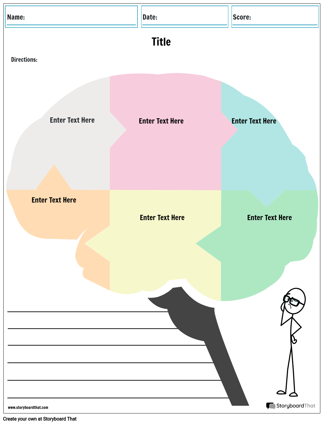 Graphic Organizer Template With Compartmentalized Brain