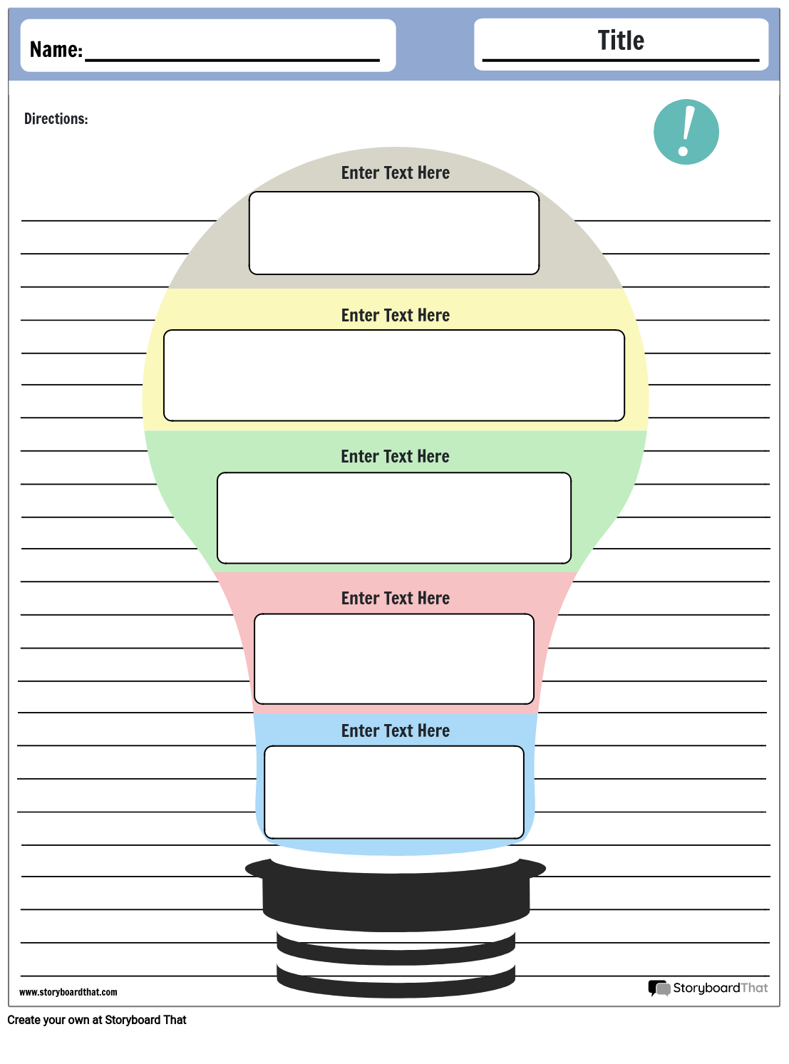 Structured Bulb Visual Organizer Template