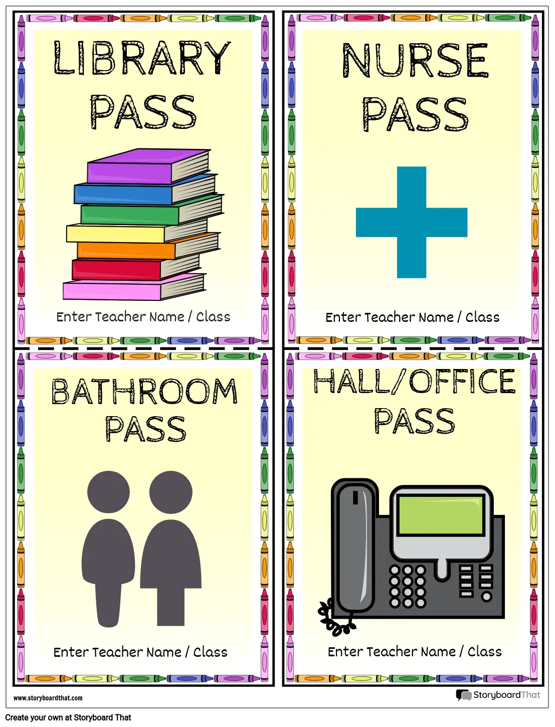 Hall Pass Template — Hall Pass Maker | StoryboardThat