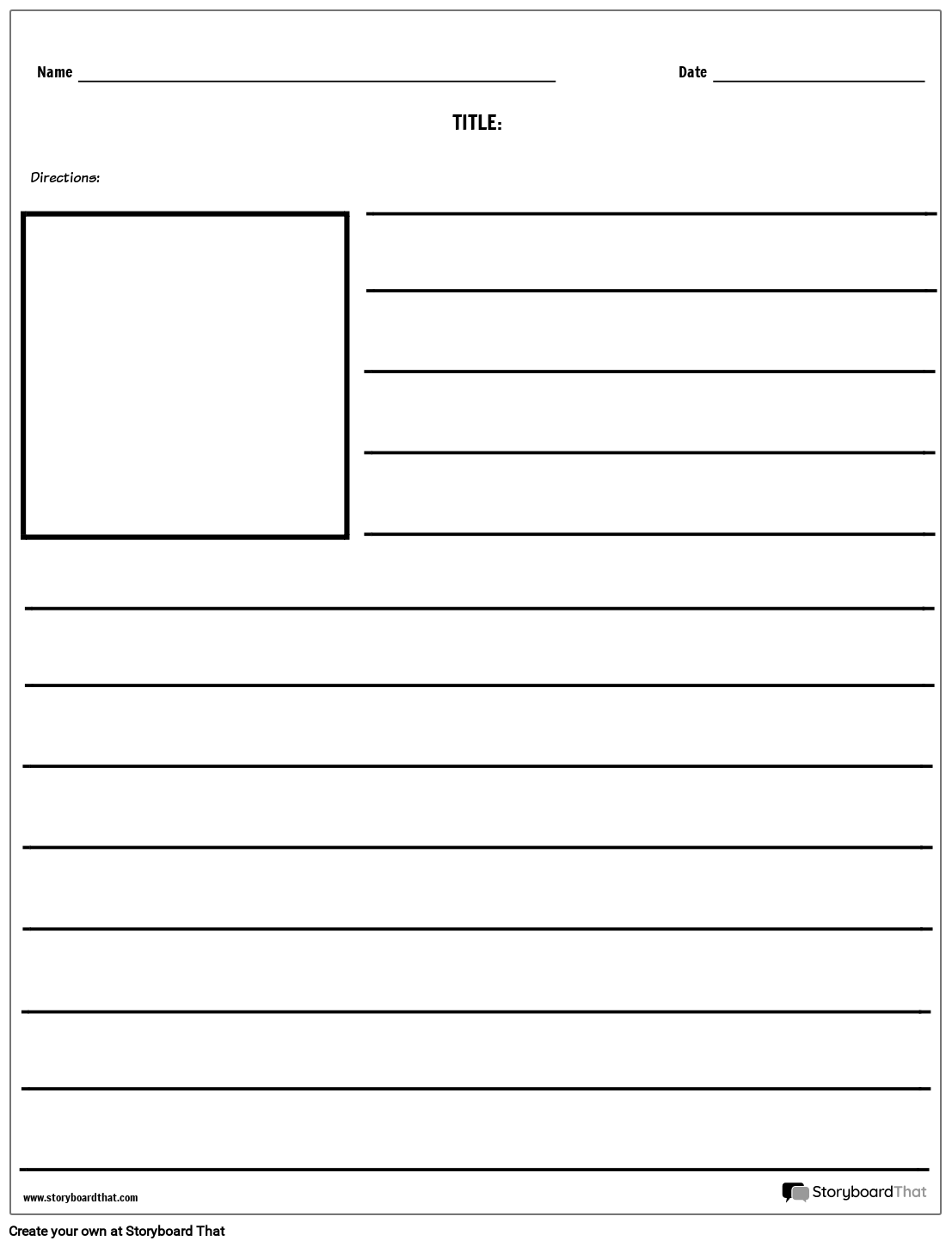 Editable Square Illustrated Story Activity