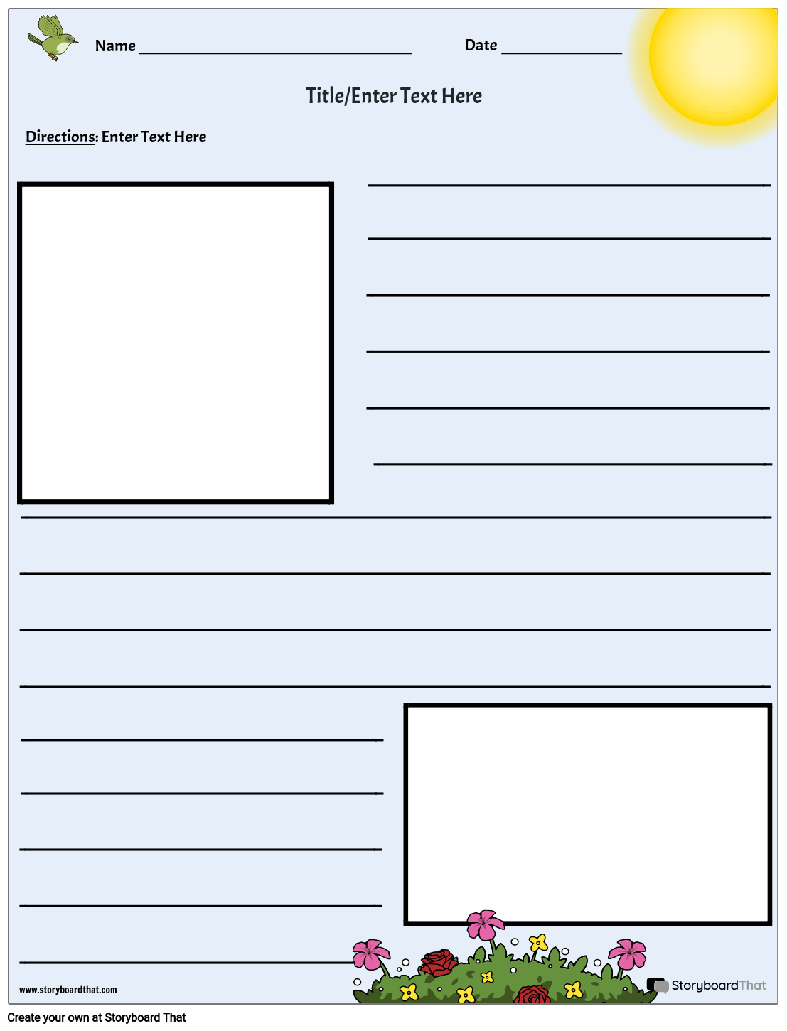 Printable Spring-Themed Story Template