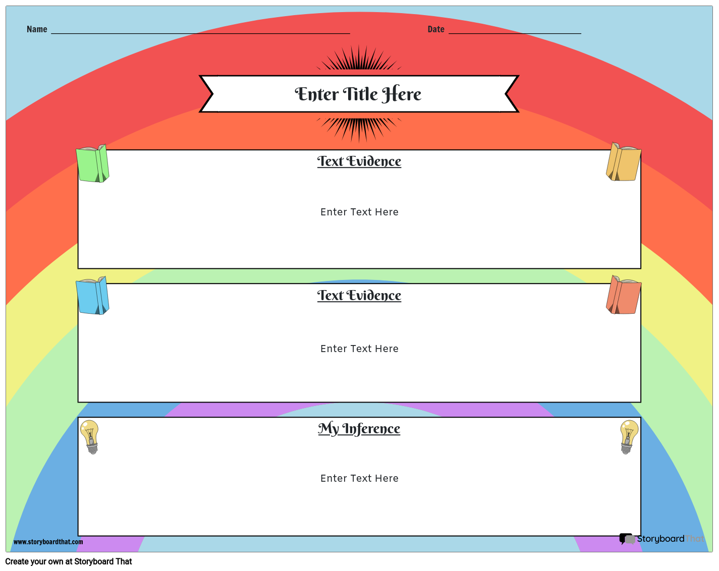 Rainbow Themed Inferencing Template Design