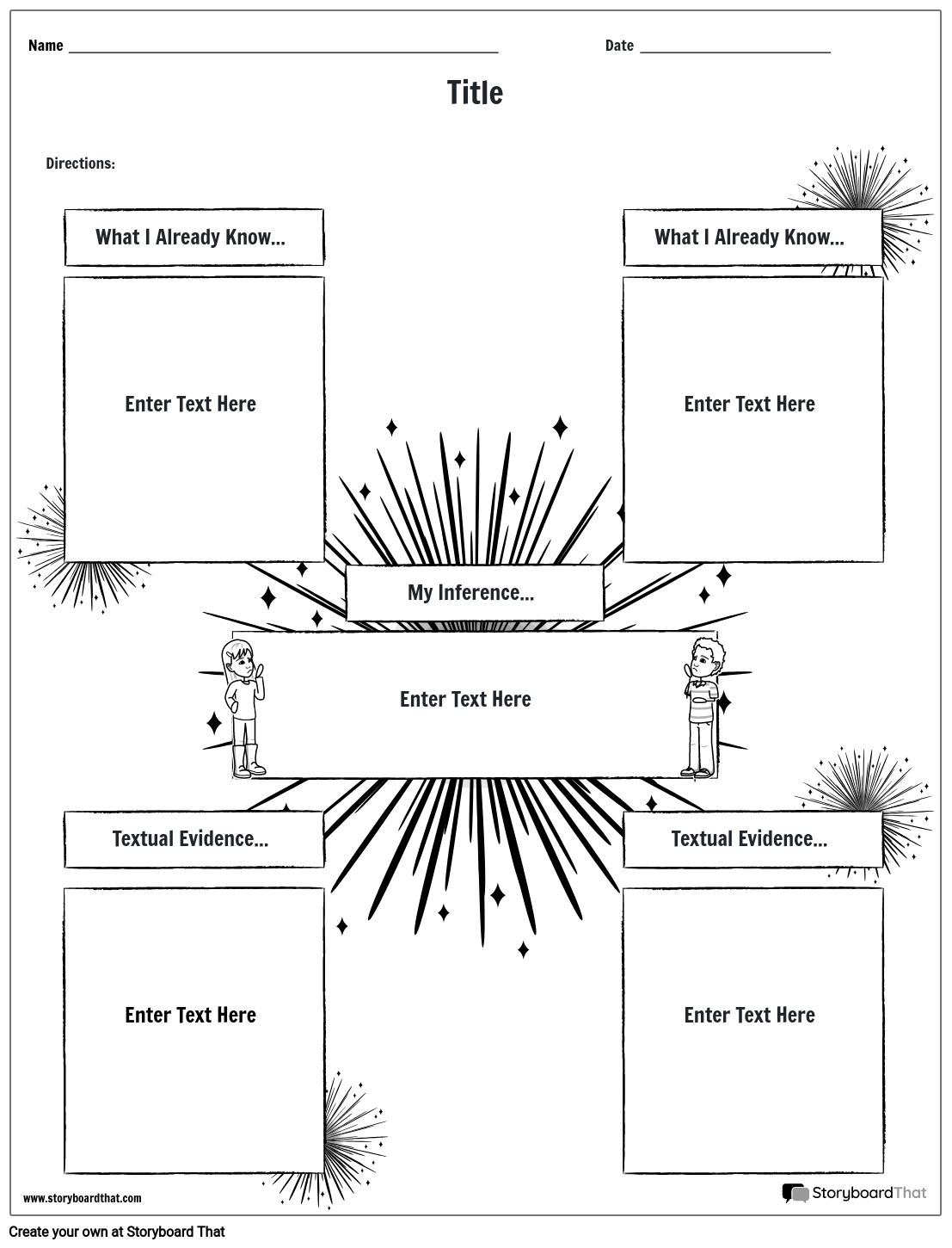 Inferencing Worksheet Guide with Fireworks