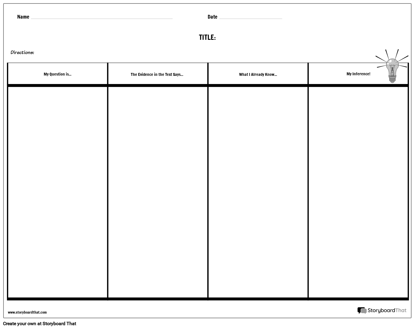 Simple Columns Based Inferencing Worksheet
