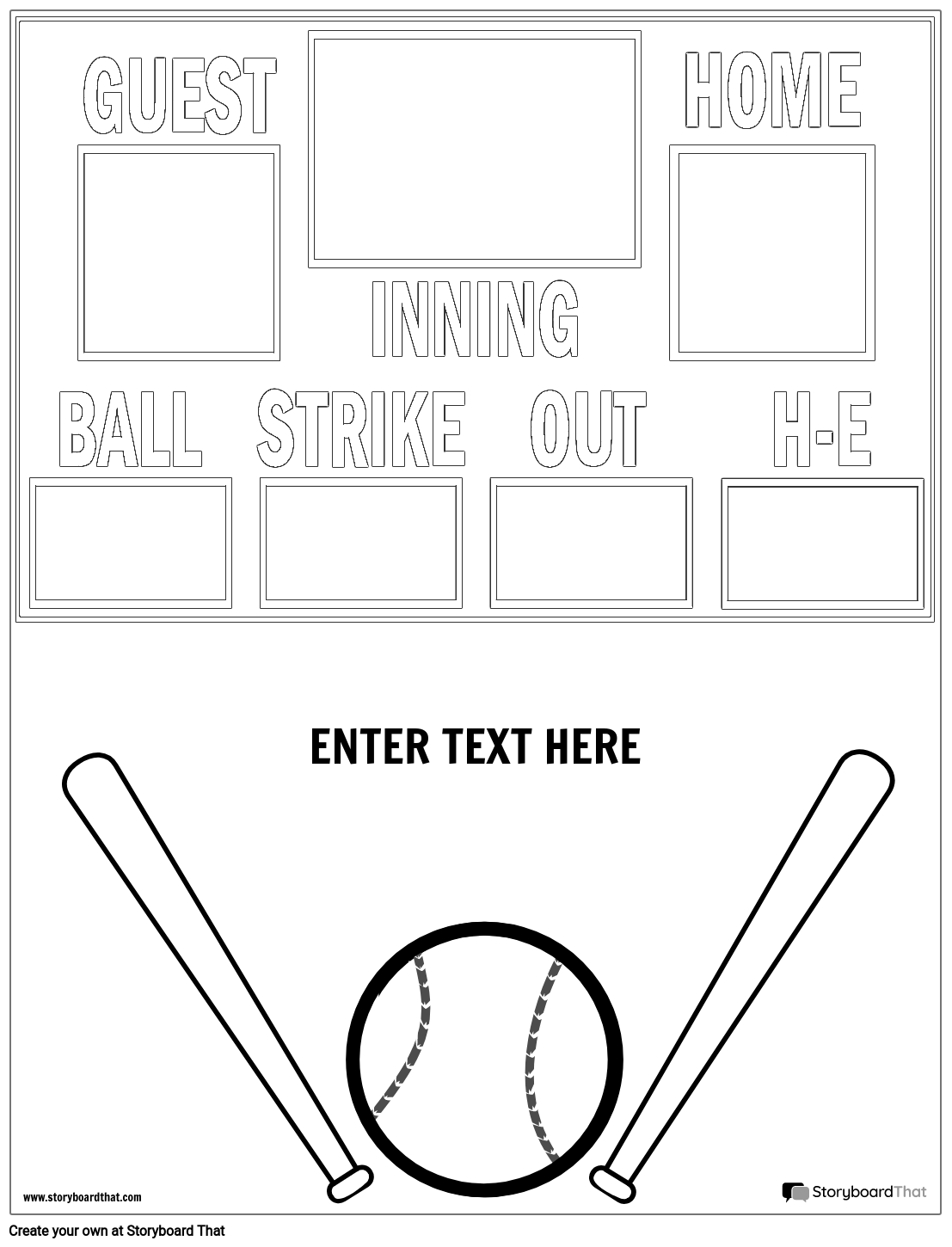 Baseball Themed Journal Cover Worksheet