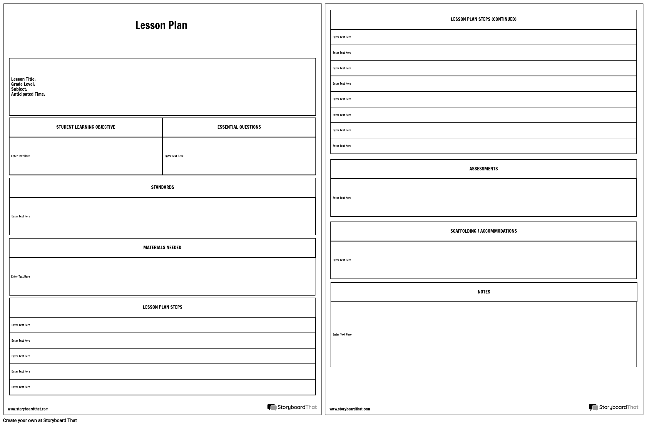 Free Detailed Lesson Planner Template