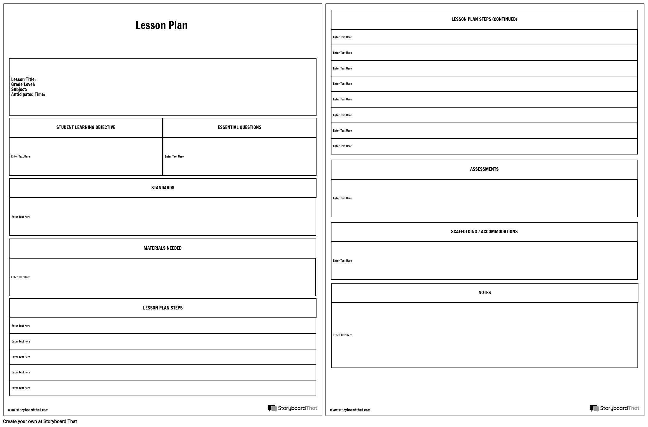 Detailed Lesson Planner