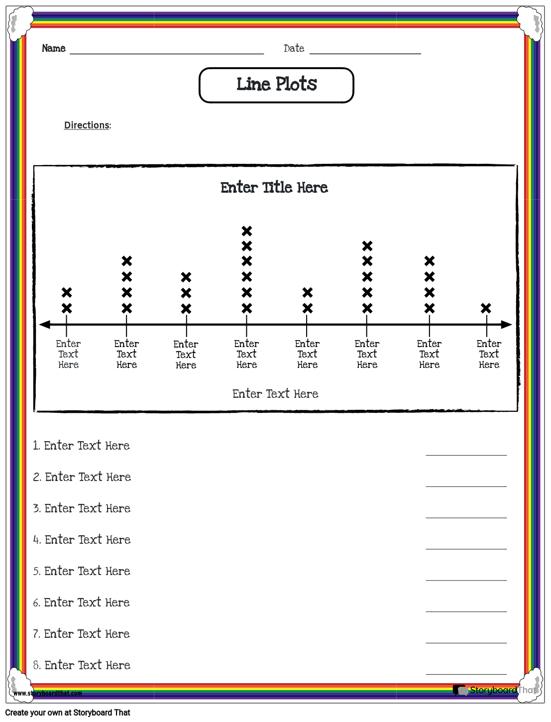 Graph Worksheet Template Featuring Rainbows