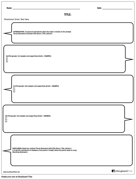 Word Bubbles Long Composition Graphic Organizer