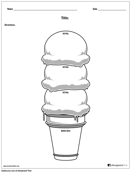 Main Ideas & Details Worksheets — Main Idea Template | StoryboardThat