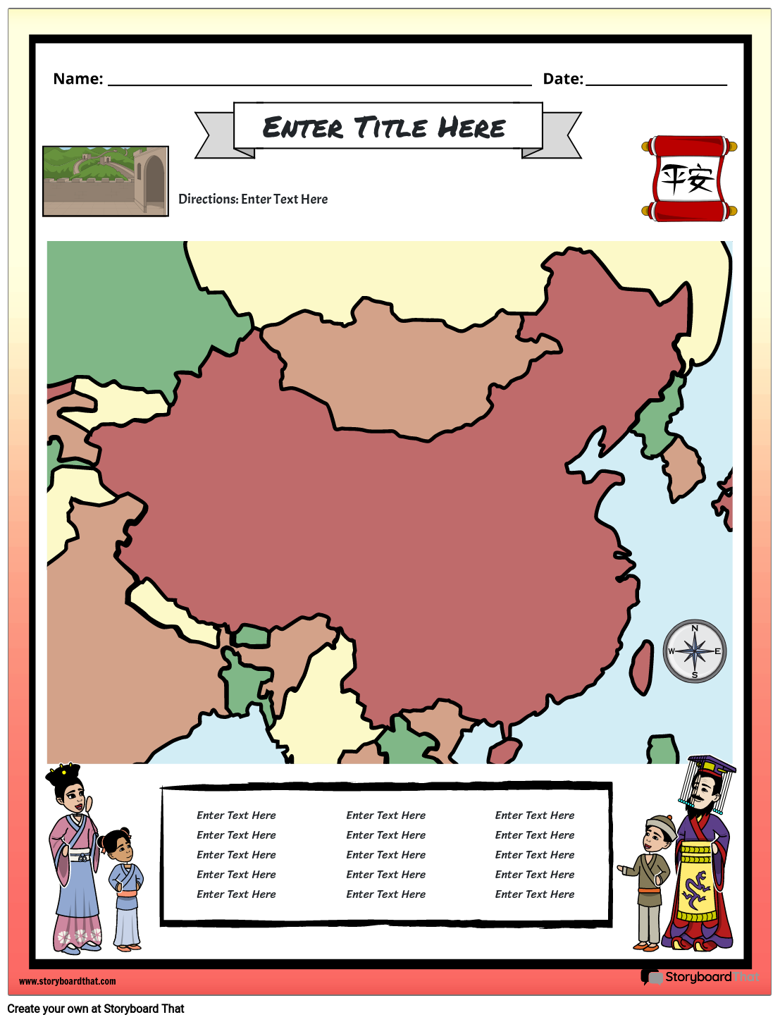 Ancient China Geography Worksheet