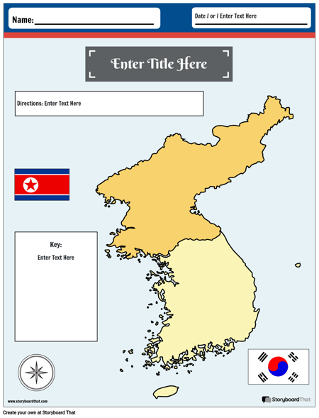 Create Map Worksheets Map Worksheet Templates   Map Worksheet Korea Thumb 