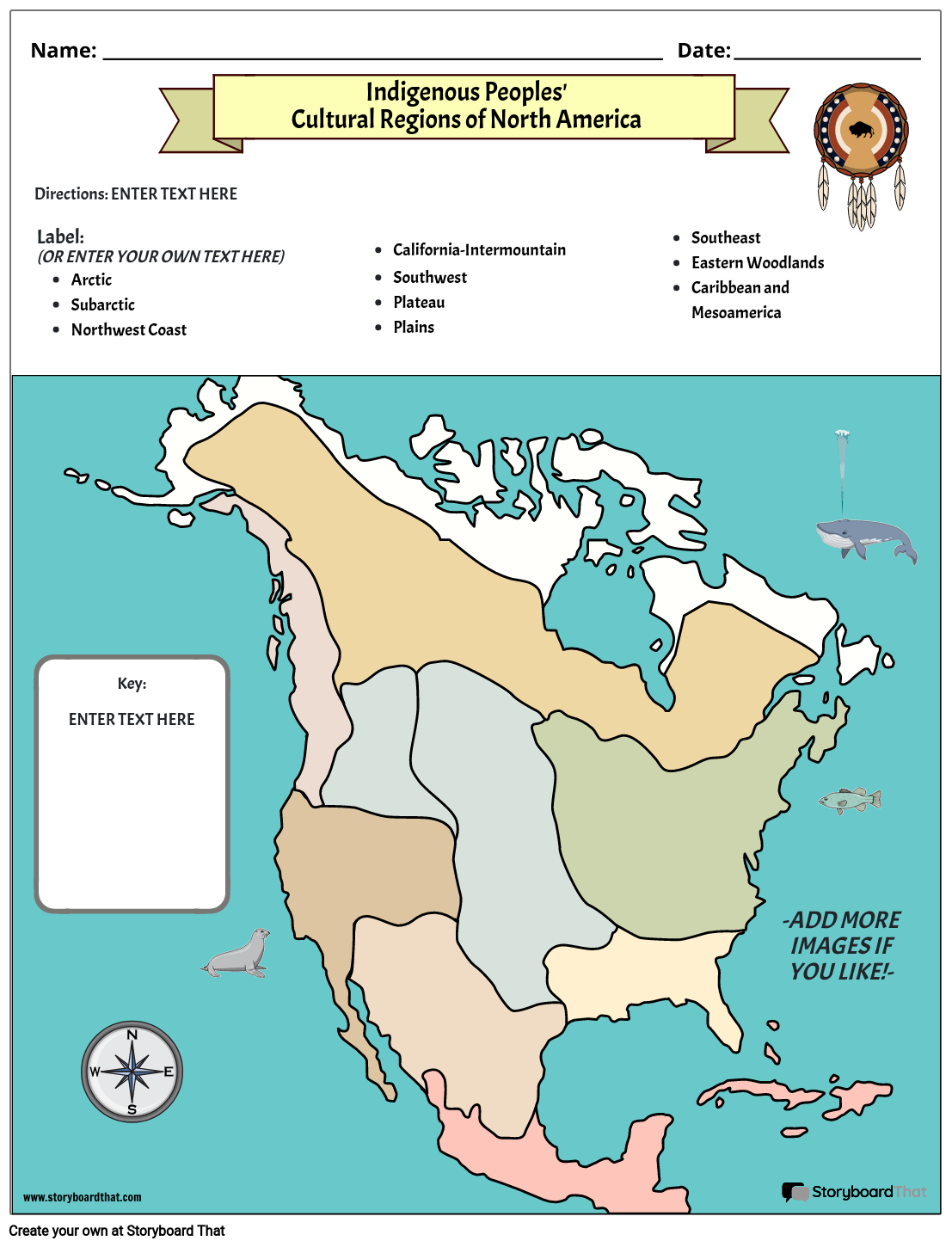 native-american-cultural-regions-storyboard-przez-worksheet-templates