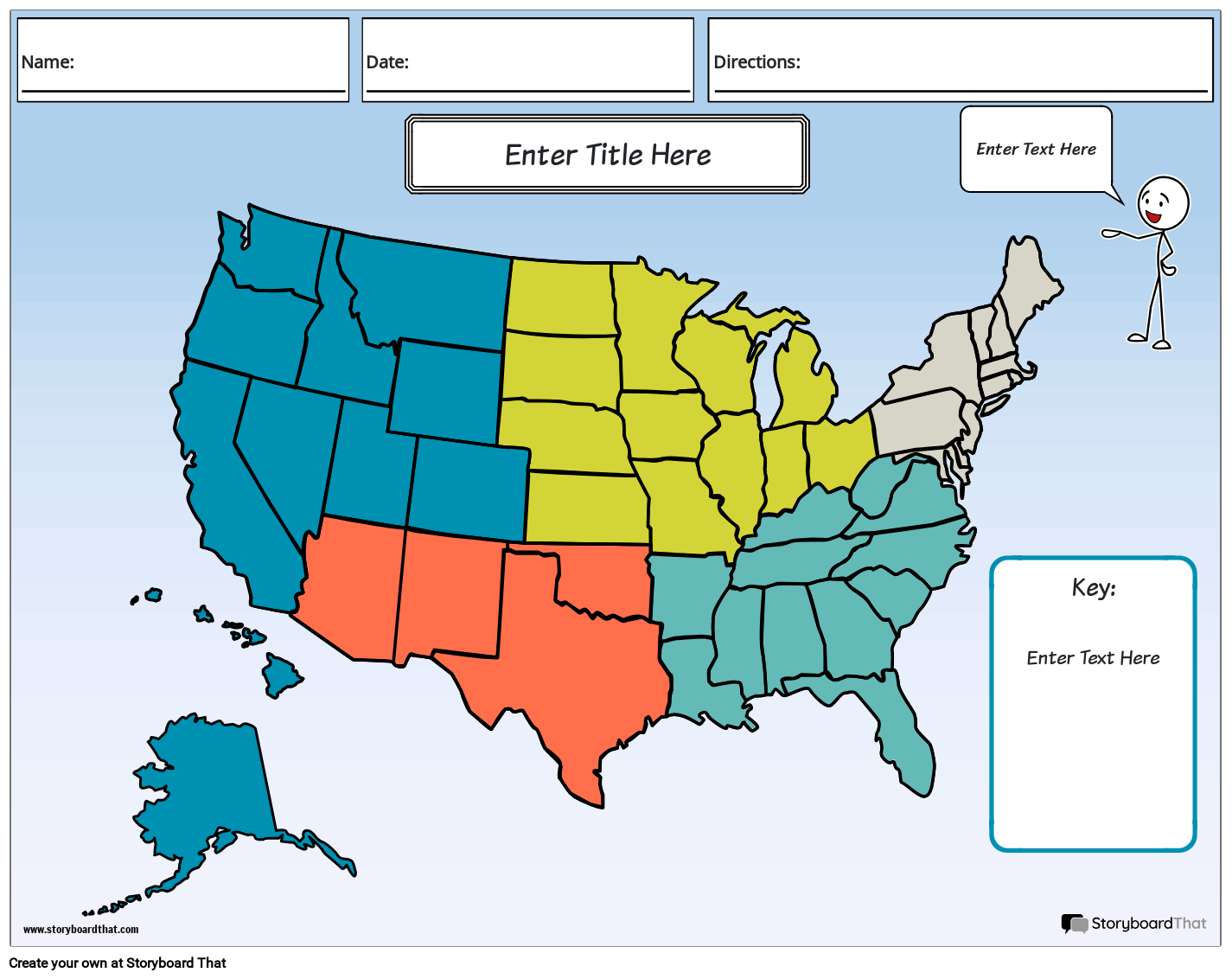 US Regions Storyboard Par Worksheet templates