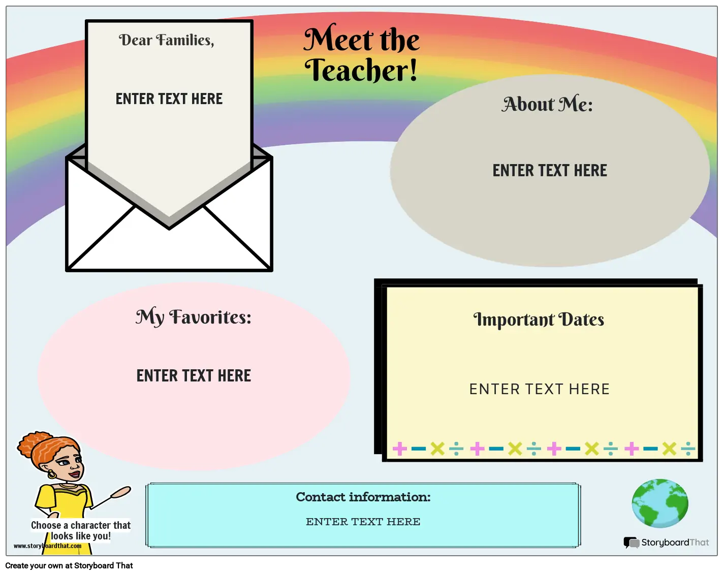 Meet the Teacher Template - Landscape Color 4
