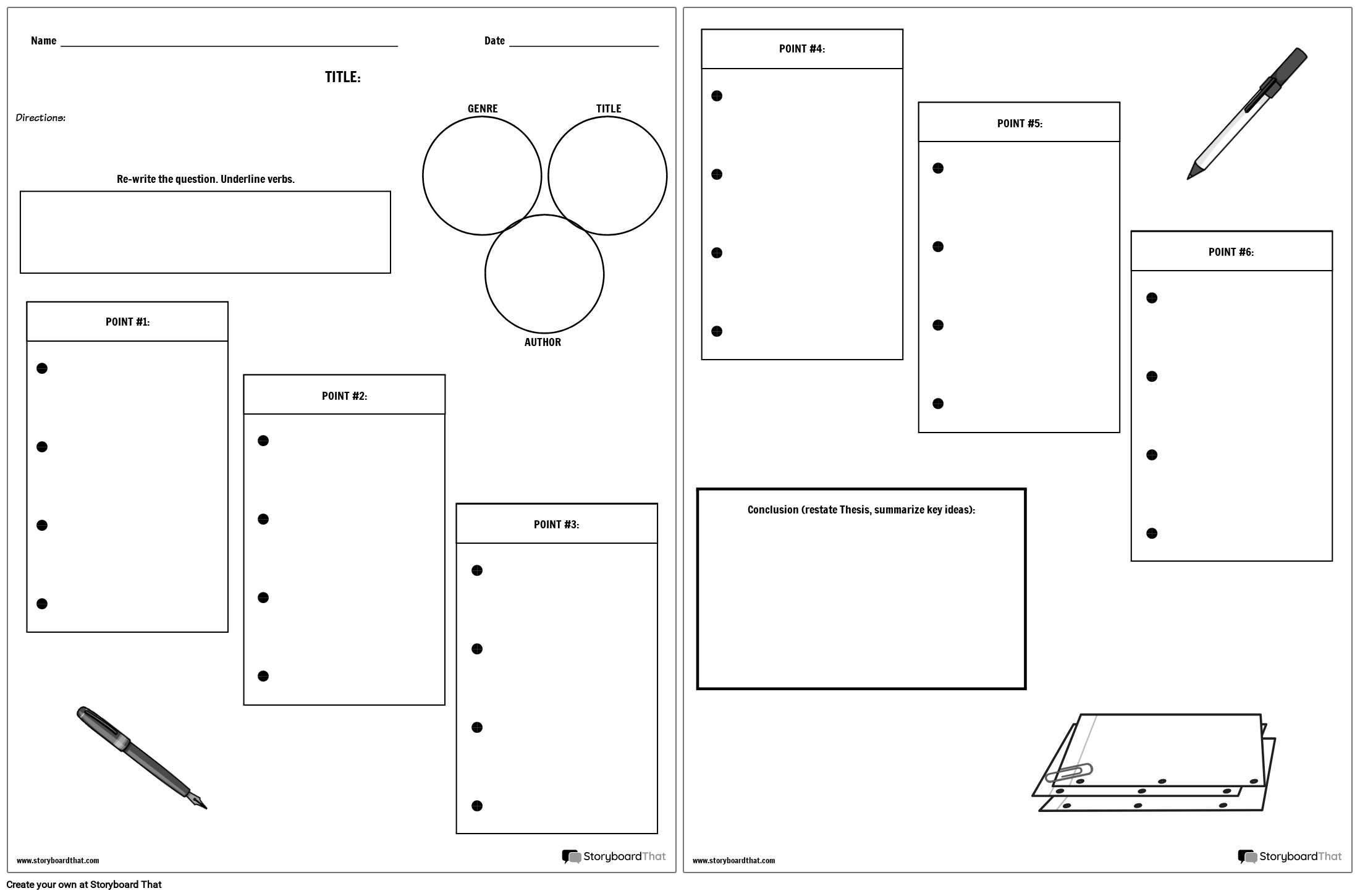Printable Multi-Paragraph Outline Activity for Students