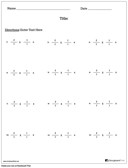 Fraction Worksheets — Fraction Maker | StoryboardThat