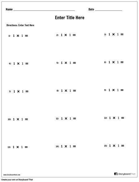 Multiplication - Single Number - Version 1