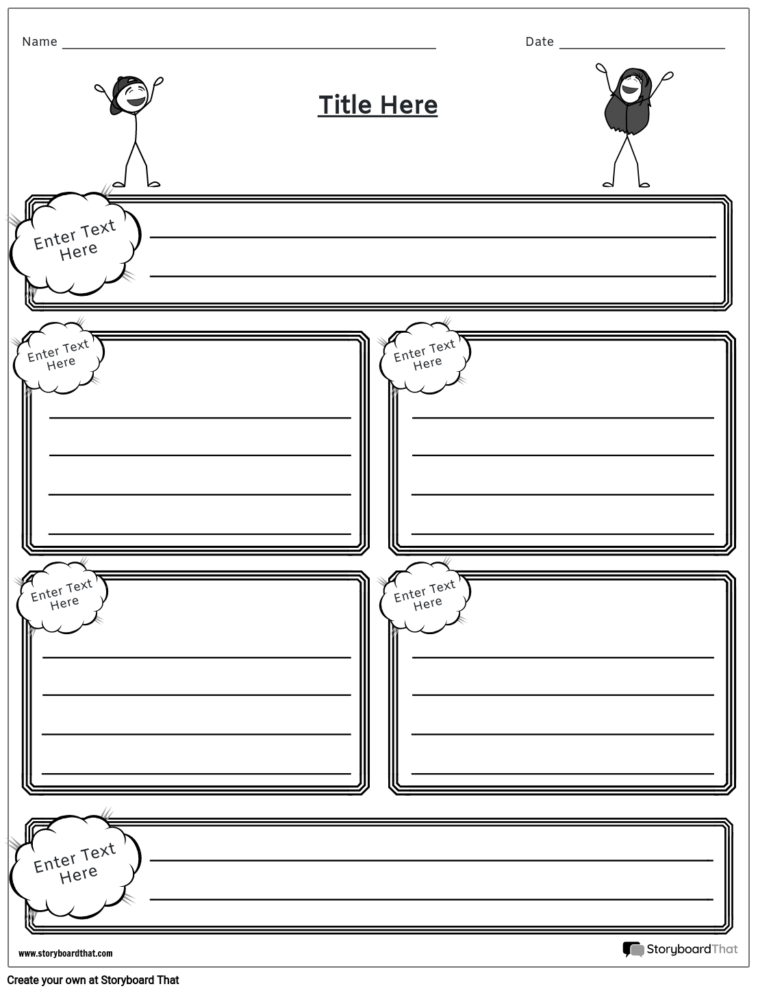 Stick Figures and Comic Themed Personal Narrative Template