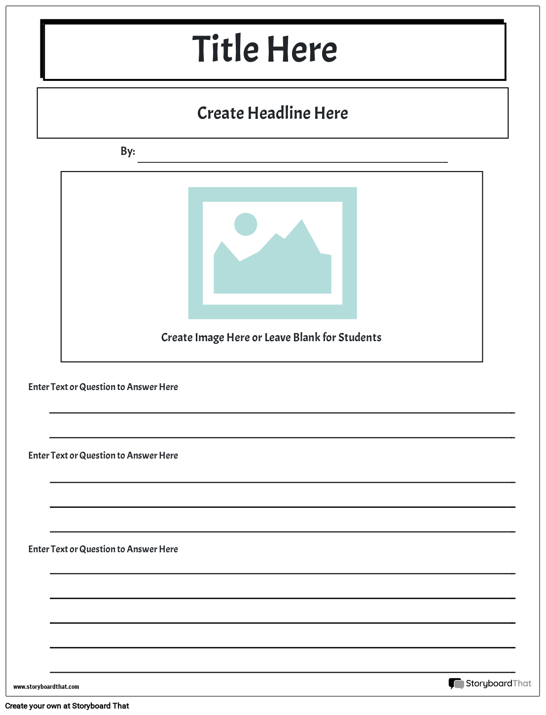 Newspaper Template 6 Worksheet templates