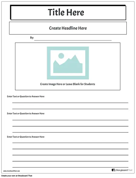 Newspaper Project Template — Create a Newspaper for School Project |  StoryboardThat