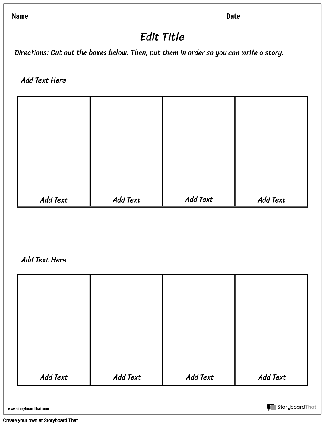Multiple Boxes-Based Sequencing Worksheet Template
