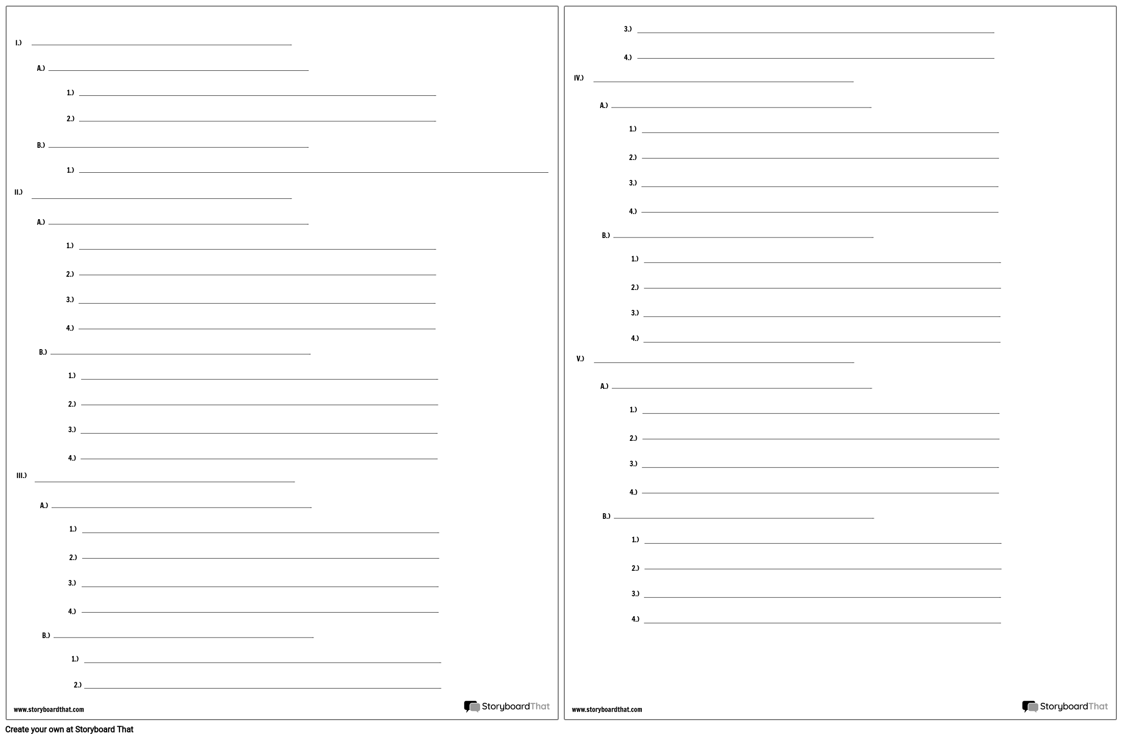 Simple Lines Based Outline Worksheet Template