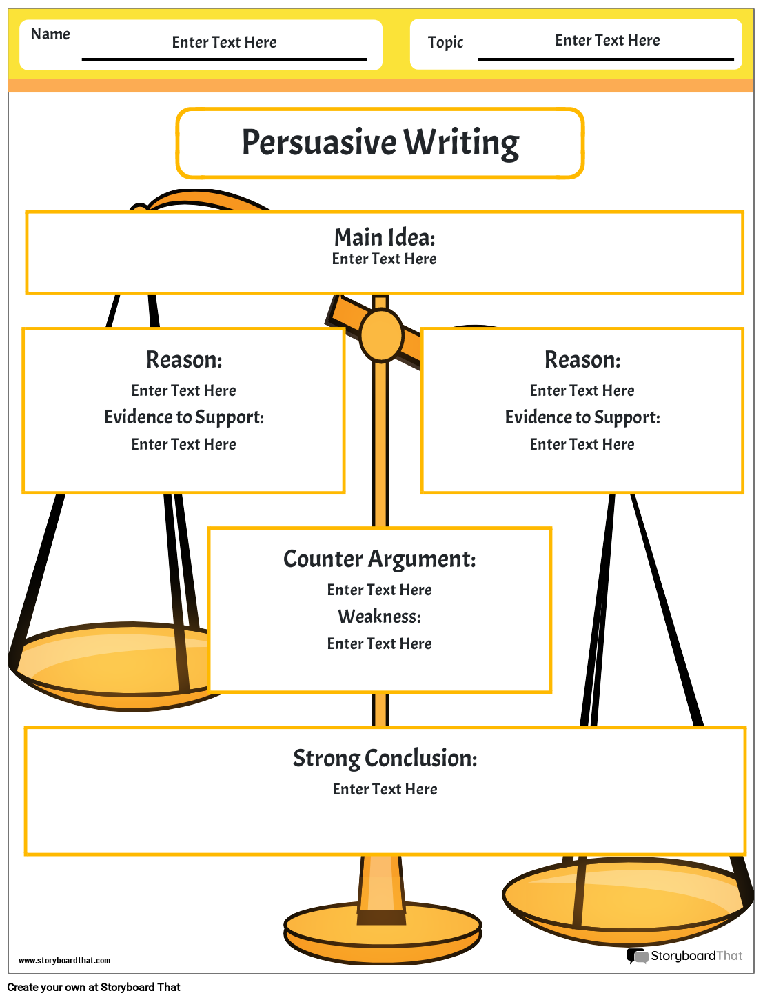 Persuasive Essay Worksheet Portrait Color 12