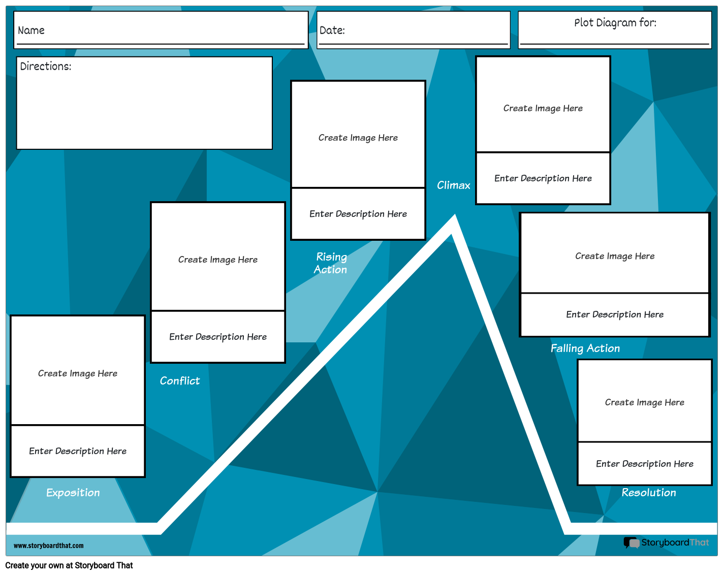 Plot Diagram Template with Blue Design