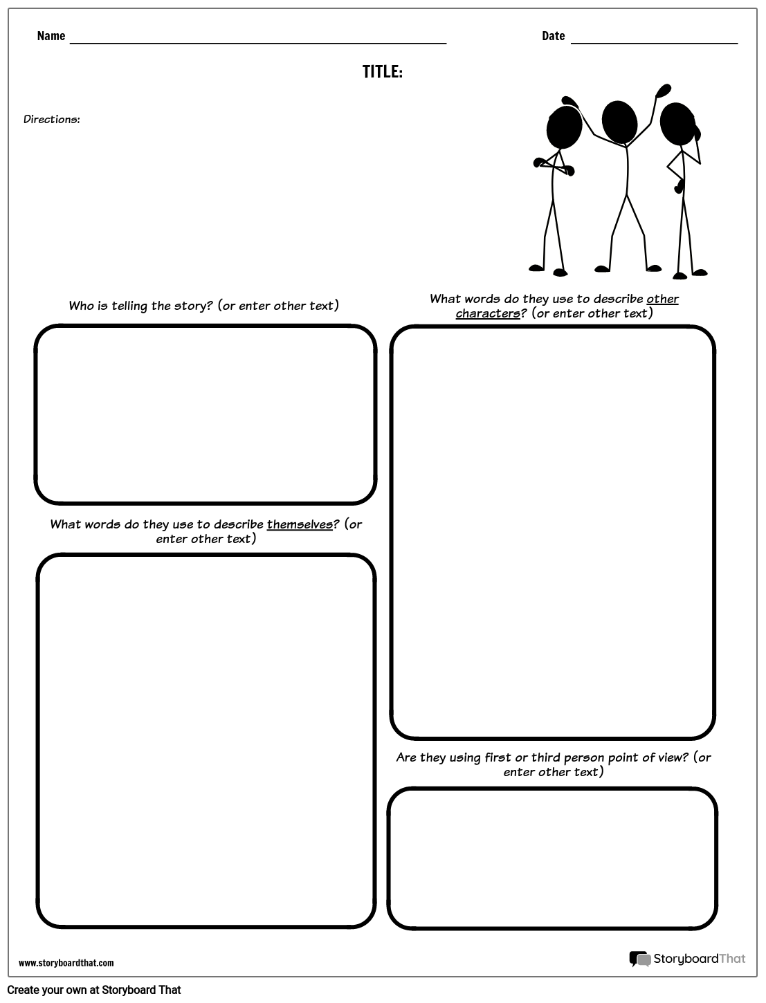 Author Point Of View Worksheet