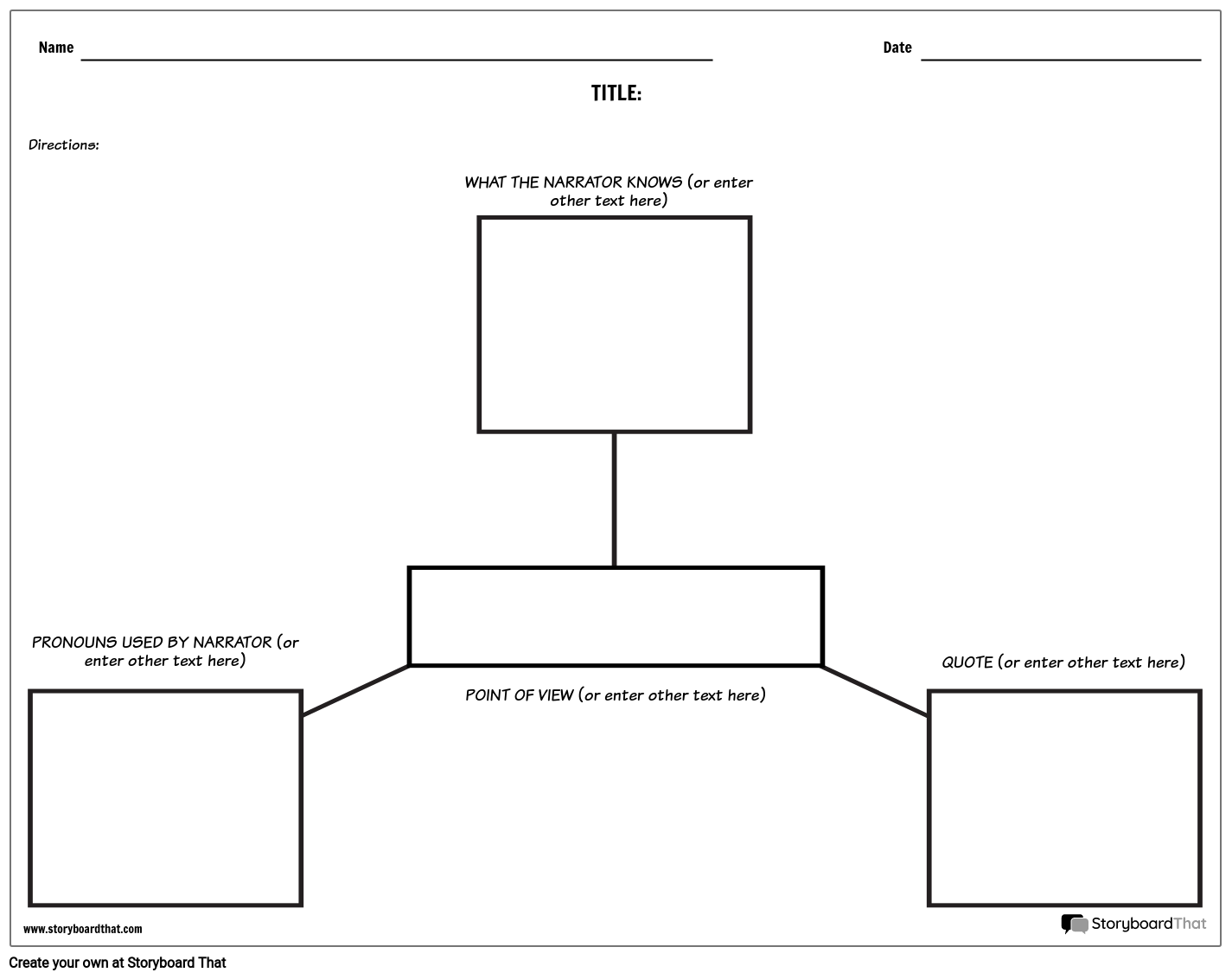 Simple Spider Map Based Point of View Worksheet