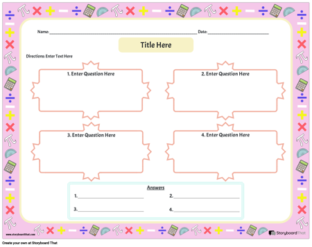 Problem Solving Worksheet Templates | Customize on Storyboard That