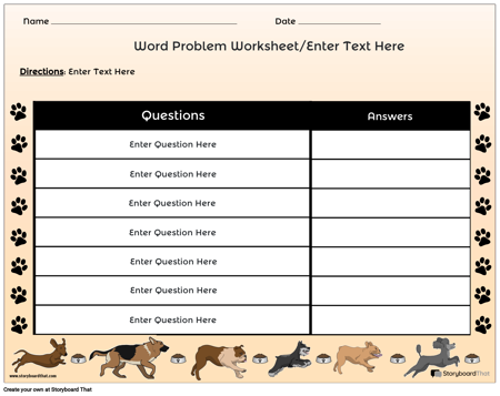 Problem Solving Worksheet Templates | Customize on Storyboard That