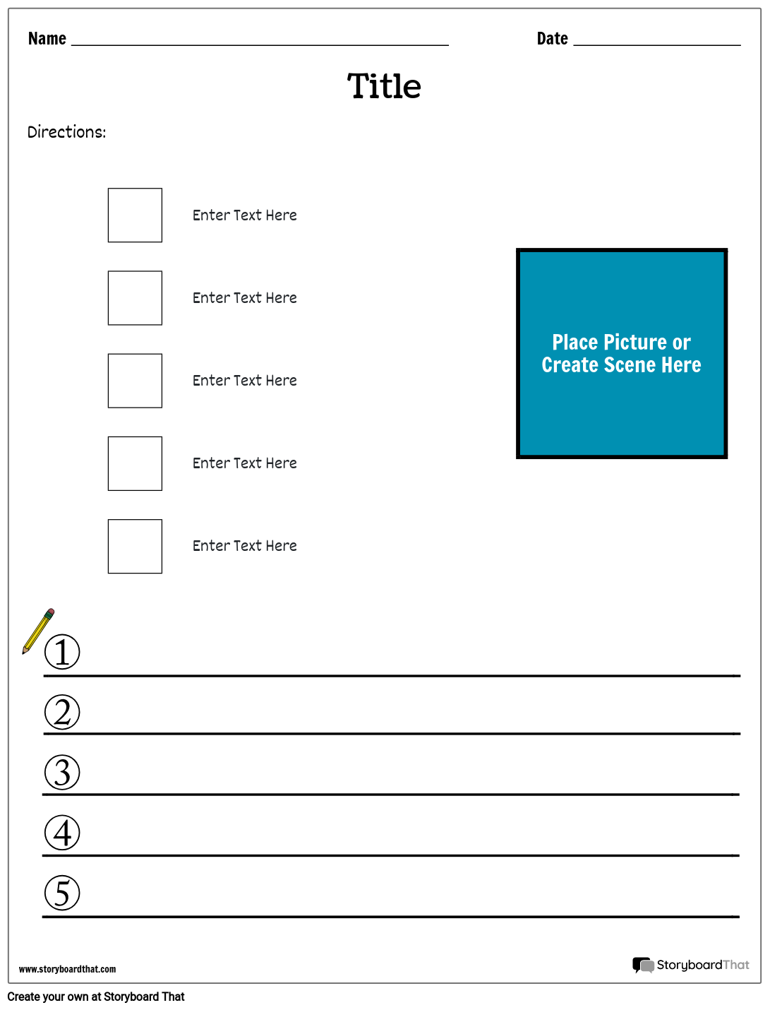 Sequencing worksheet 2