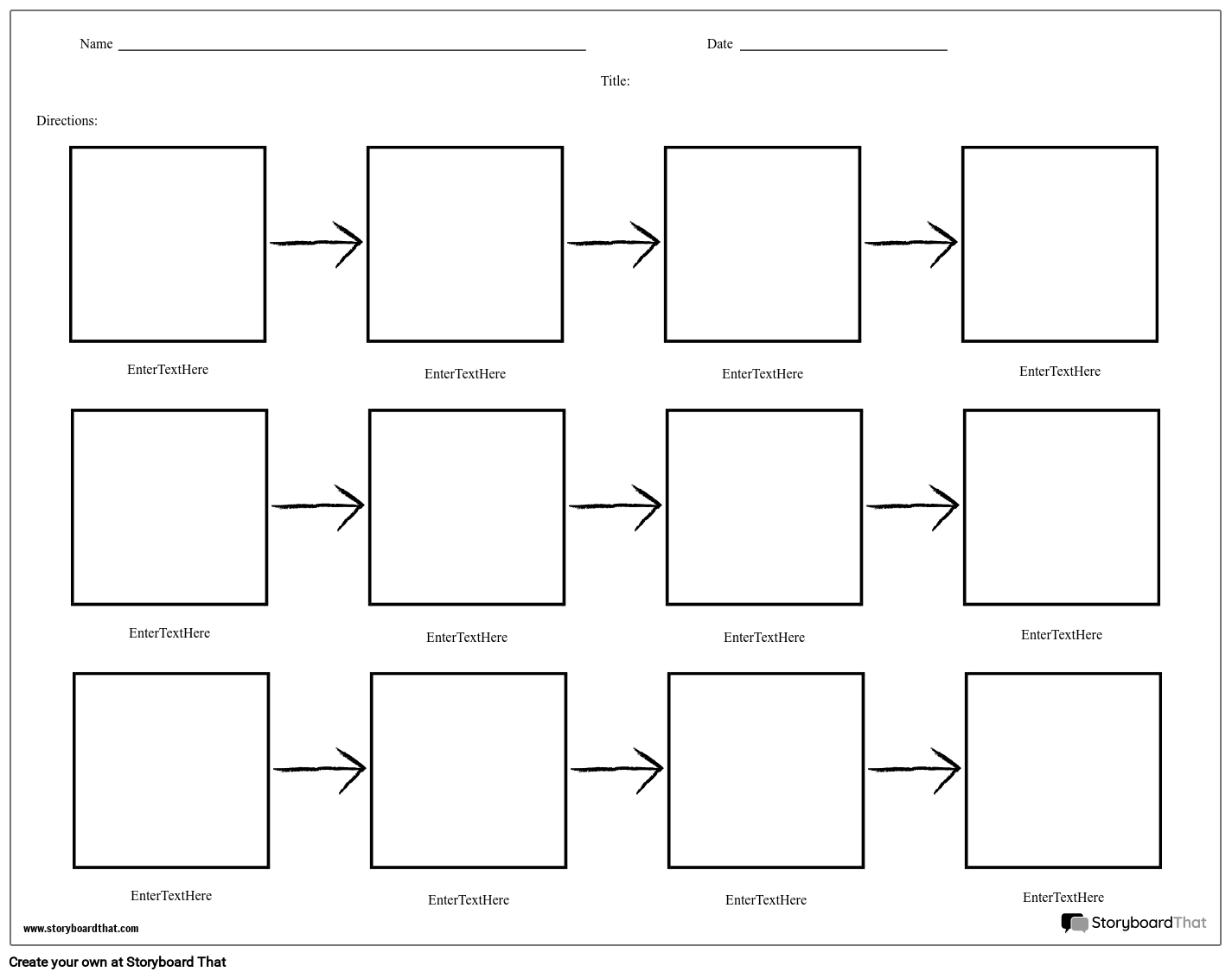 Multiple Square Boxes Flow Chart Worksheet Template