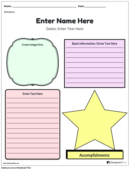 custom biography worksheets history graphic organizers