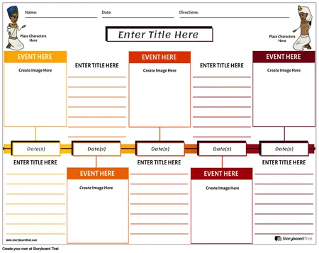 Social Studies Timeline Worksheet Squares Color