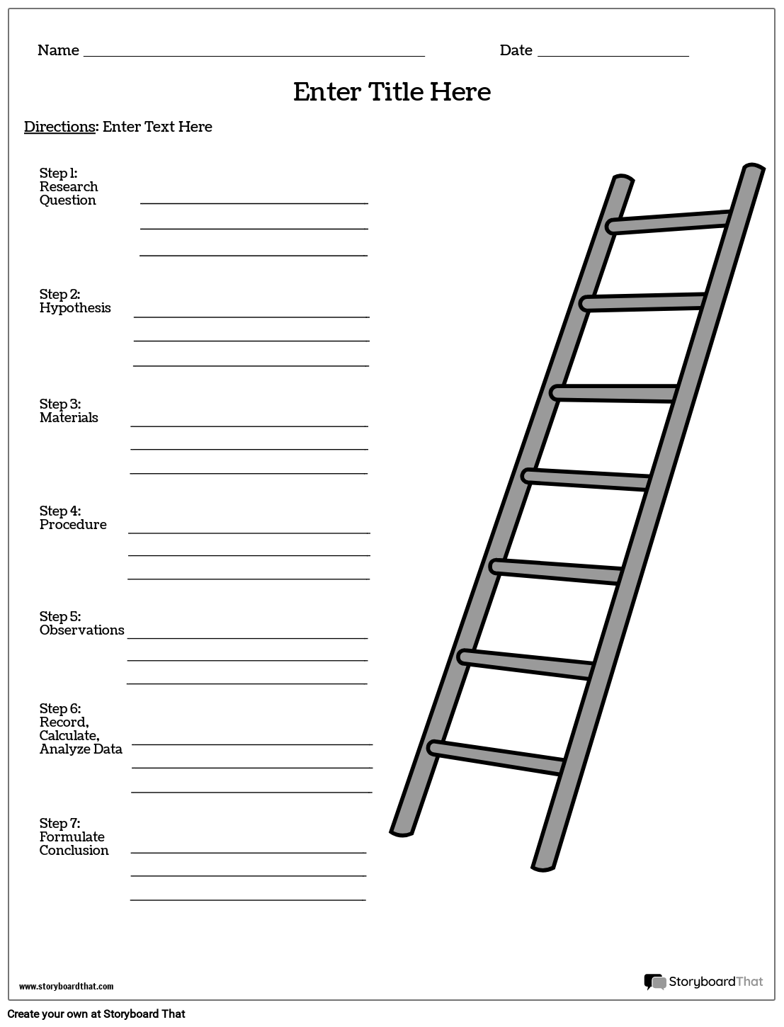 7-Step Scientific Method Worksheet Template