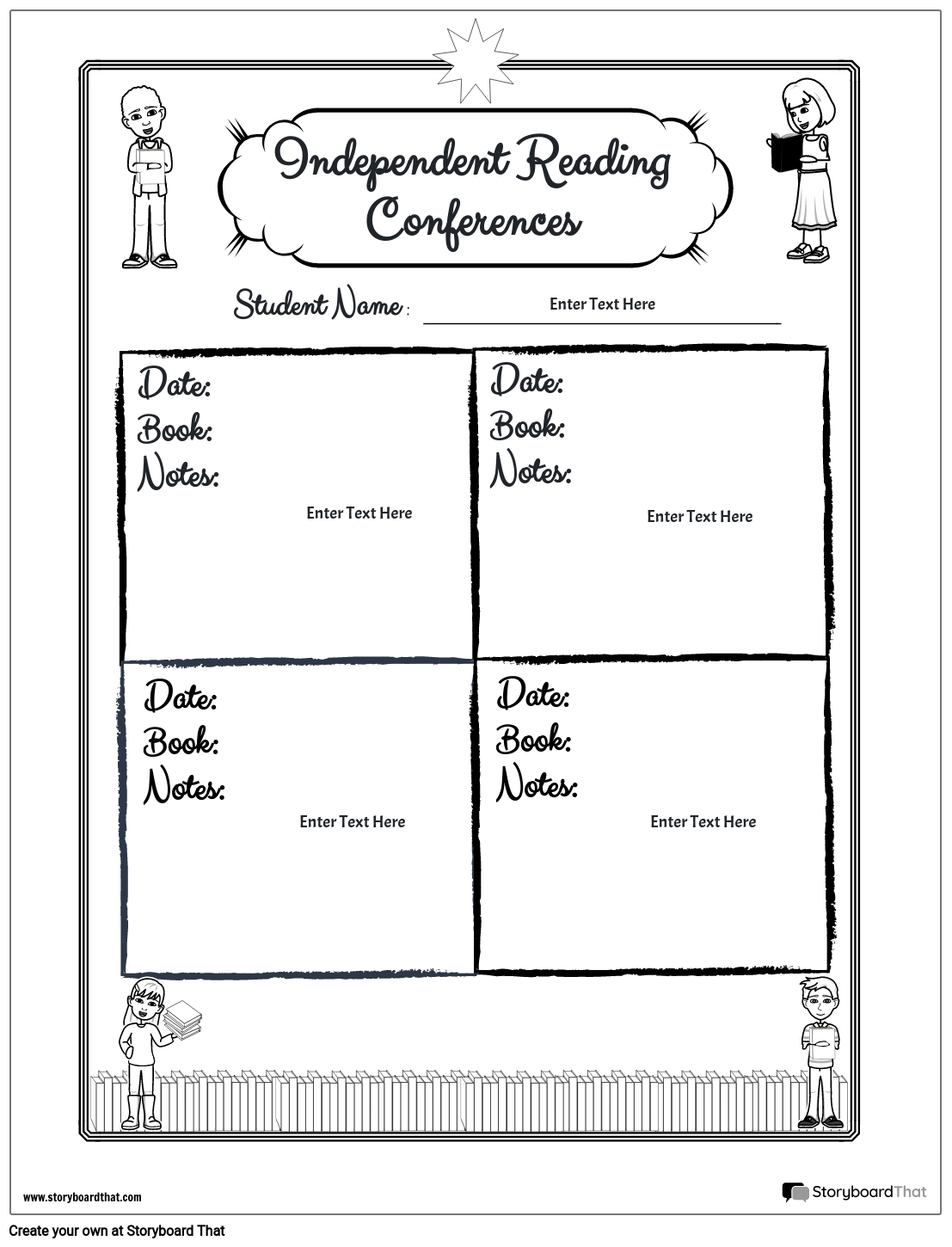 Student/ Teacher Conference Template with Cursive Font