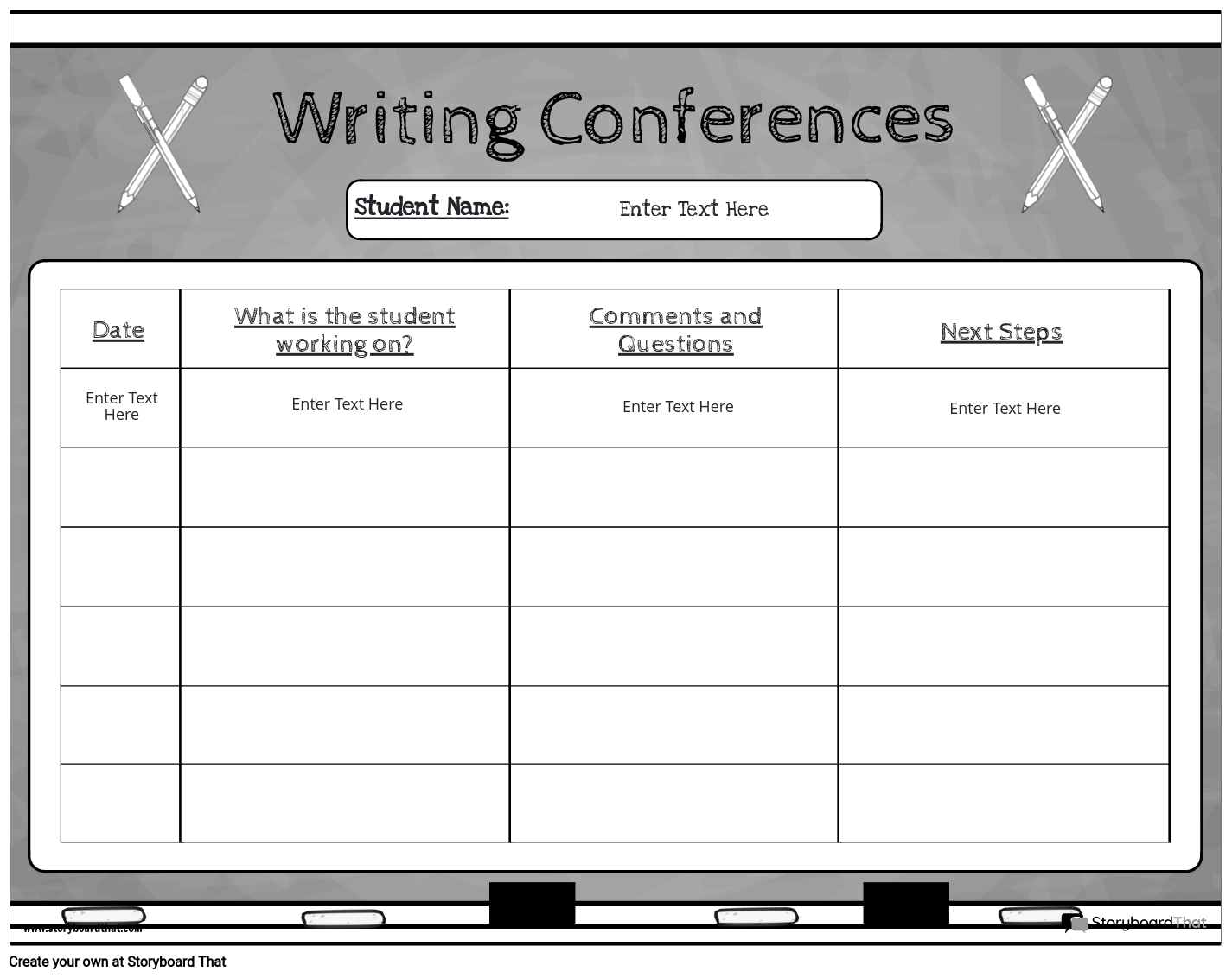 Color Pencils Based Student/ Teacher Conference Template