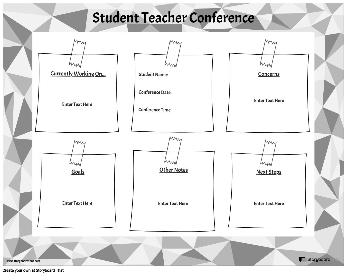 Student/ Teacher Conference Template with Patterned Background