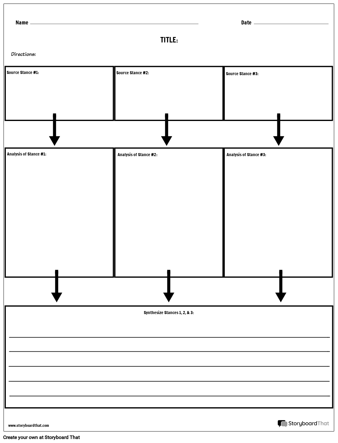Summary & Synthesis Template with Multiple Boxes