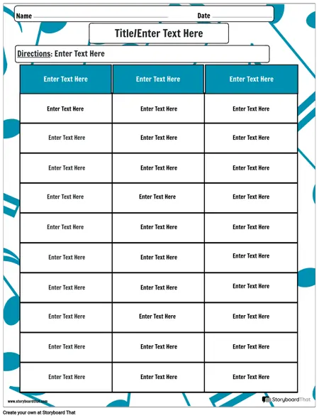 Table Worksheet Template | Tables Worksheet Maker