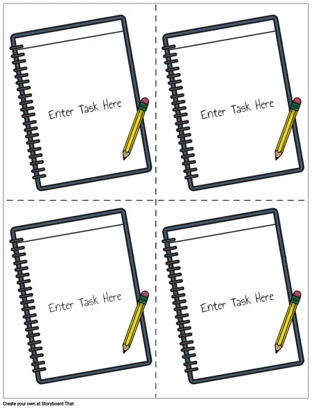 task card template 10