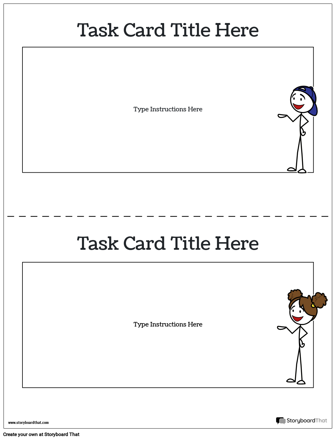 Empty Box Task Card Practice Worksheet