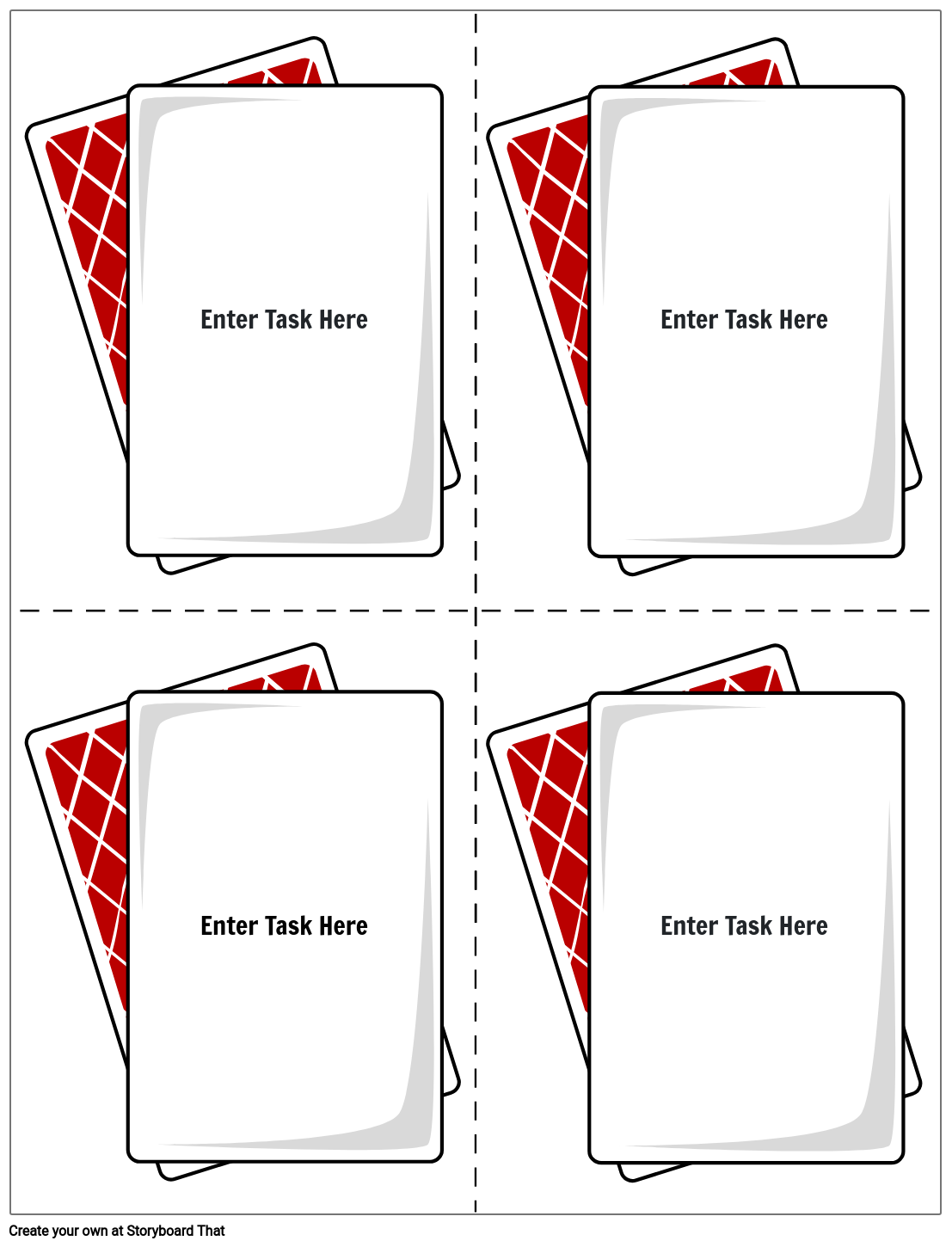 Playing Cards Task Card Worksheet Template