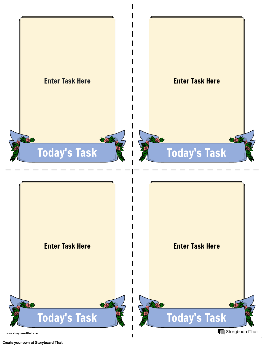 Bouquet and Announcement Task Card Design