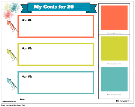 Template, New Year's Goals, Filmstrip
