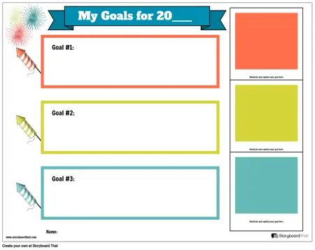 Template, New Year's Goals, Filmstrip