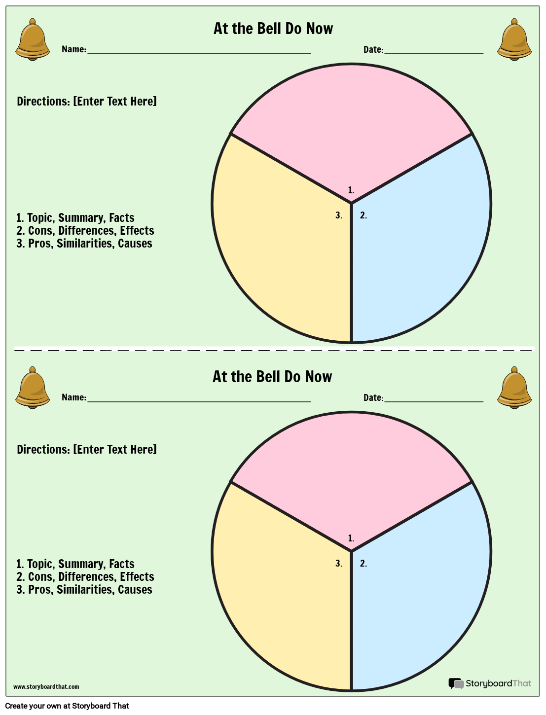 Bell Ringer Worksheets Free Templates From Storyboard That
